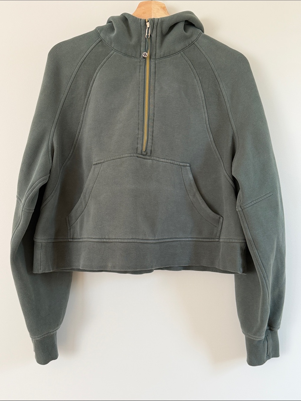 Lululemon Scuba Cropped Half-Zip Hoodie Olive